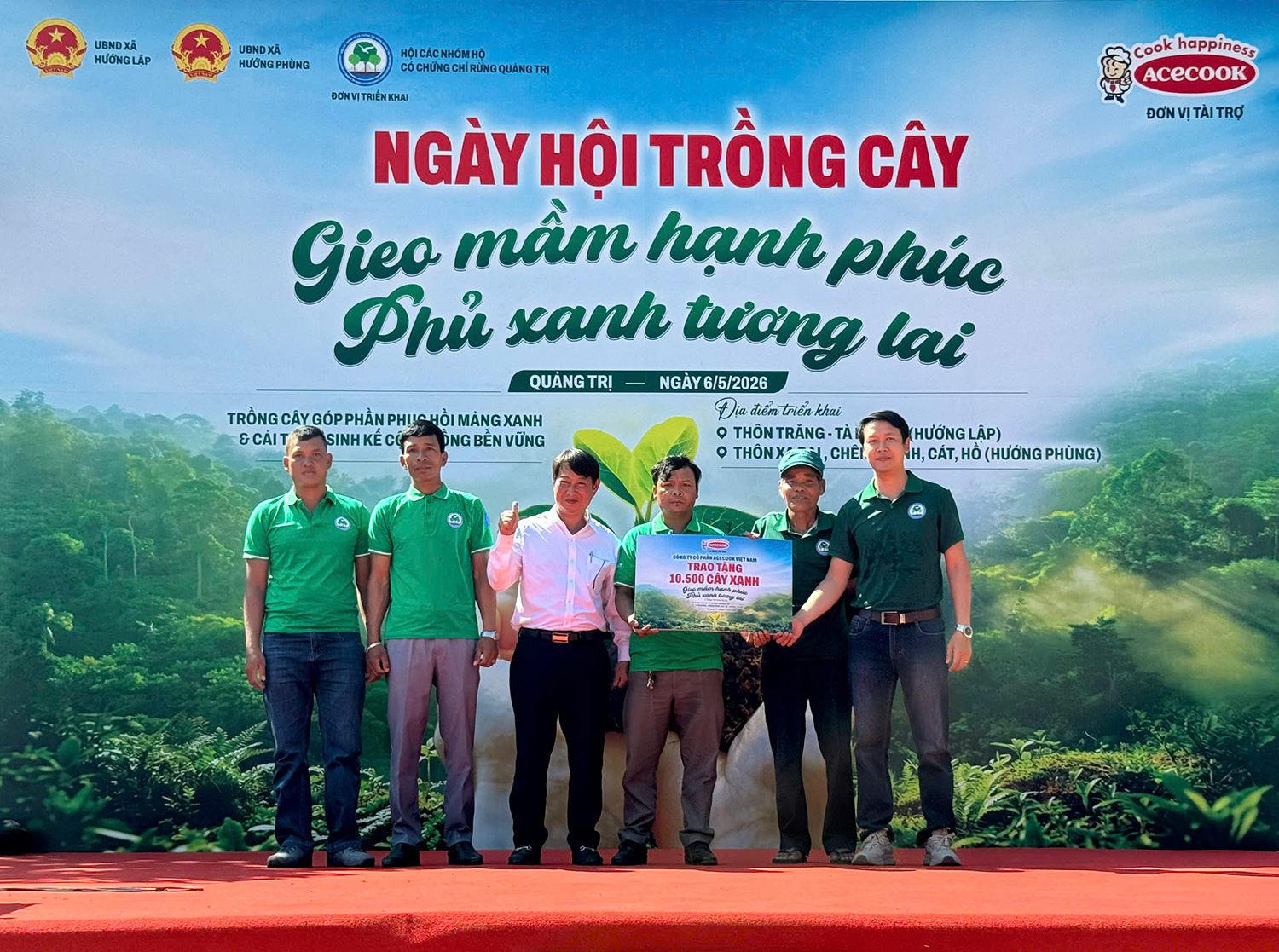 Acecook Việt Nam khởi động dự án trồng 10.500 cây xanh tại tỉnh Quảng Trị - “Gieo mầm hạnh phúc - Phủ xanh tương lai”